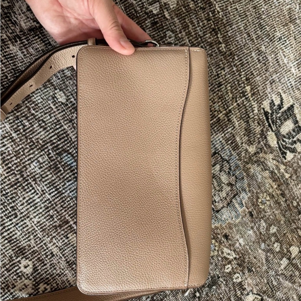 Coach Pebbled Leather Shoulder Bag in Taupe - Picture 6 of 12